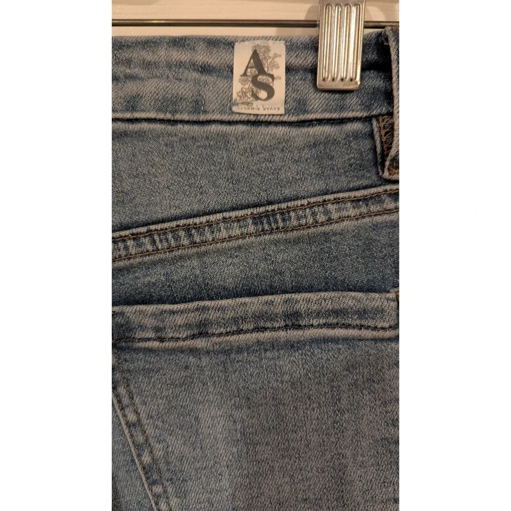 Altar'd State Flare Jeans 24 Blue Light‎ Wash Raw Hem Frayed Boho Denim Flair